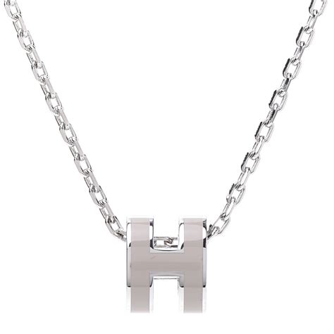 marron glace hermes color|HERMES Palladium Mini Pop H Pendant Necklace Marron Glace .